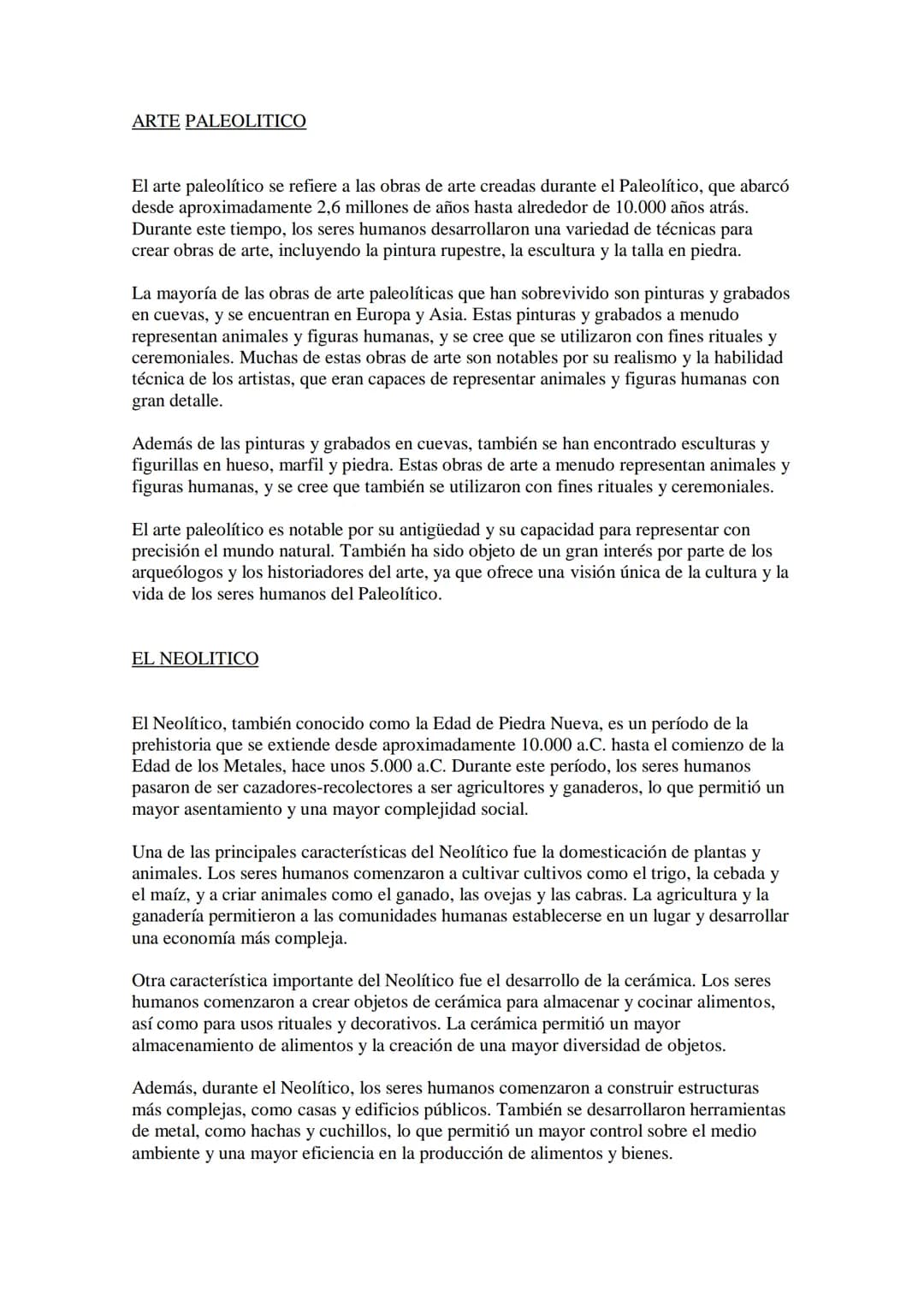 
<p>La prehistoria es el período de la historia que abarca desde la aparición del ser humano hasta la invención de la escritura, hace unos 5
