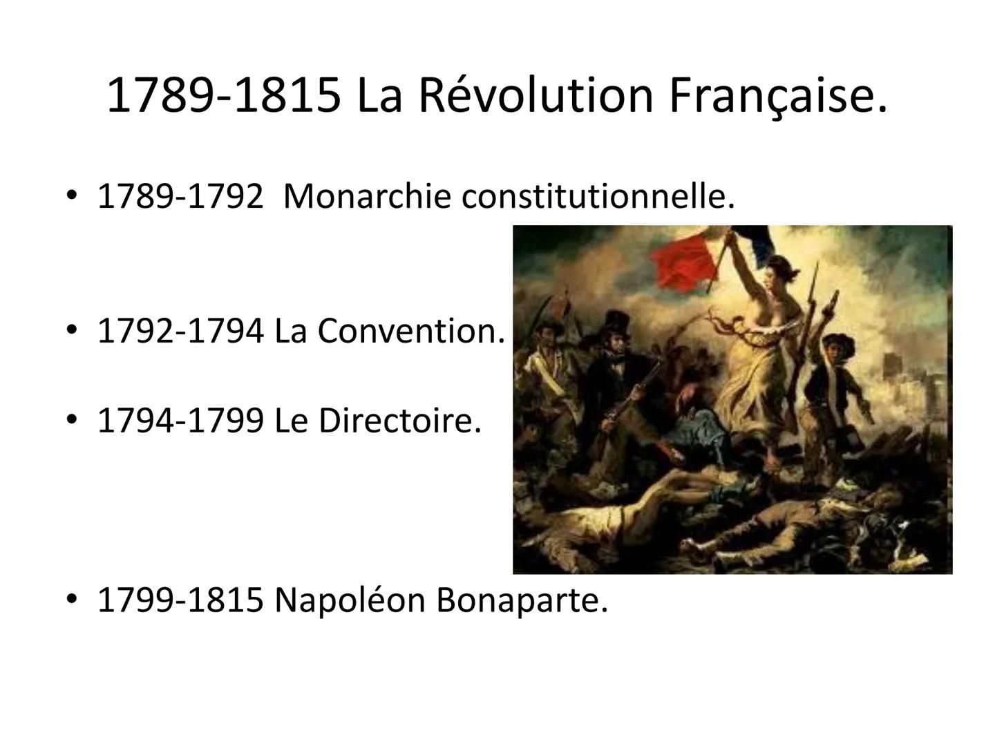 1789-1815
LA RÉVOLUTION FRANÇAISE ●
1789-1815 La Révolution Française.
1789-1792 Monarchie constitutionnelle.
1792-1794 La Convention.
1794-