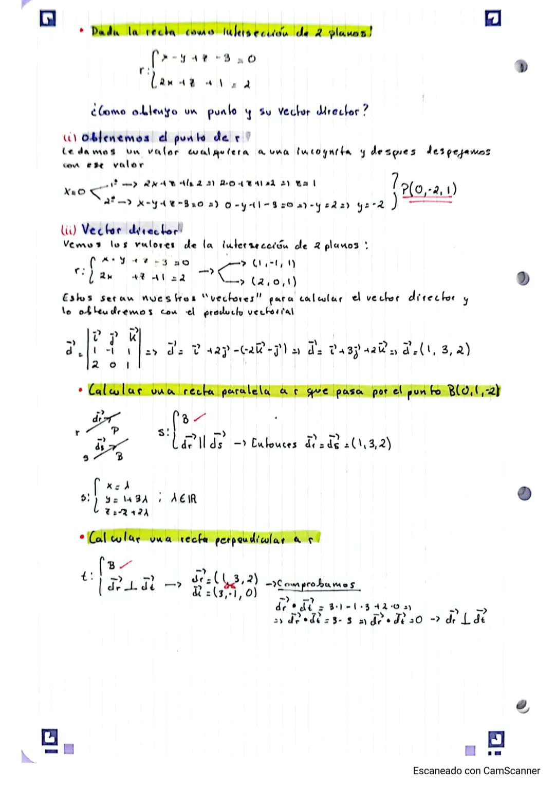 Matematicas I Geometria dº Bachillerato A
Poloque II : Geometria
X
2
vector
• Punto
y
• Punto medio
Para calcular el punto
Ejemplo: A(0,1,2)