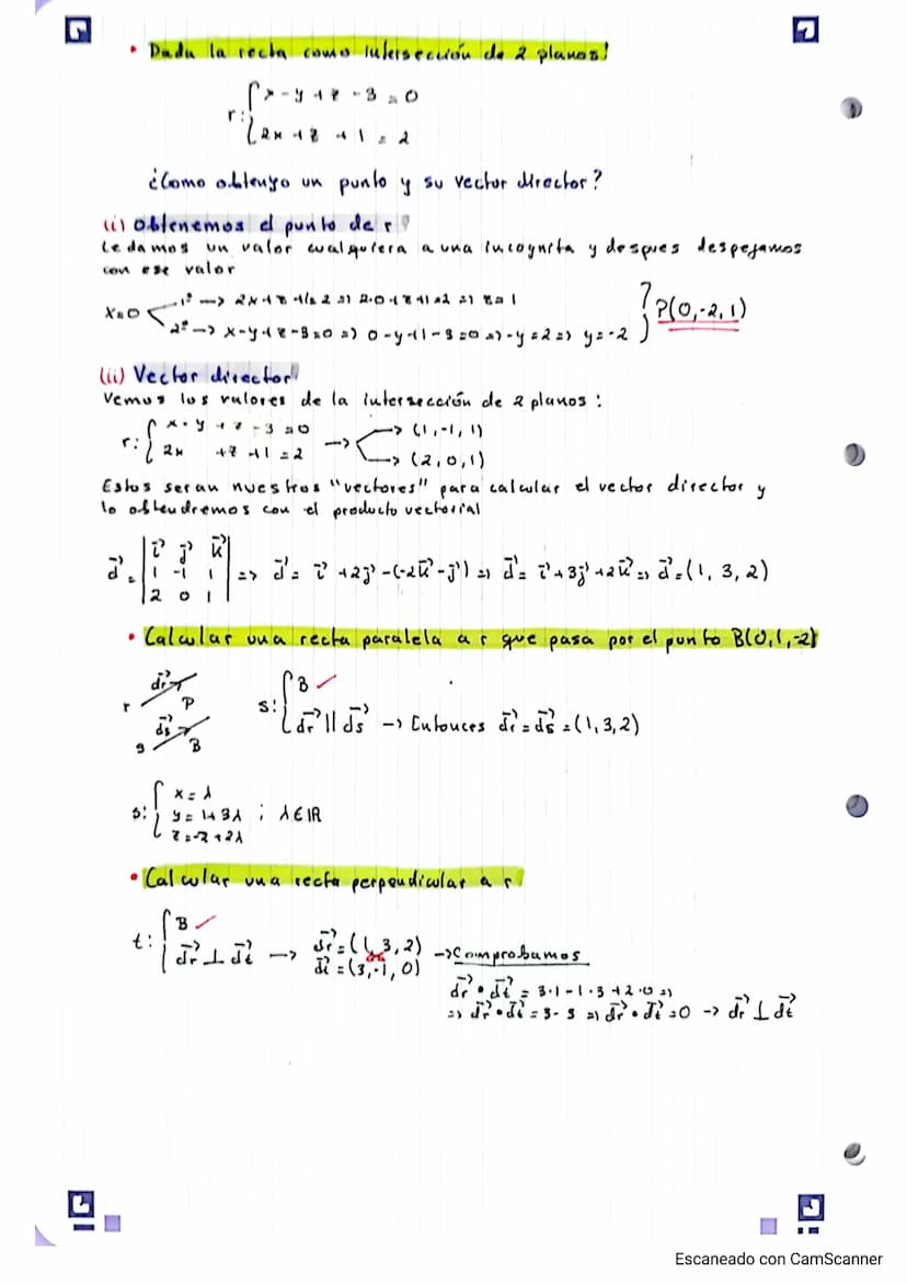 Matematicas I Geometria dº Bachillerato A
Poloque II : Geometria
X
2
vector
• Punto
y
• Punto medio
Para calcular el punto
Ejemplo: A(0,1,2)
