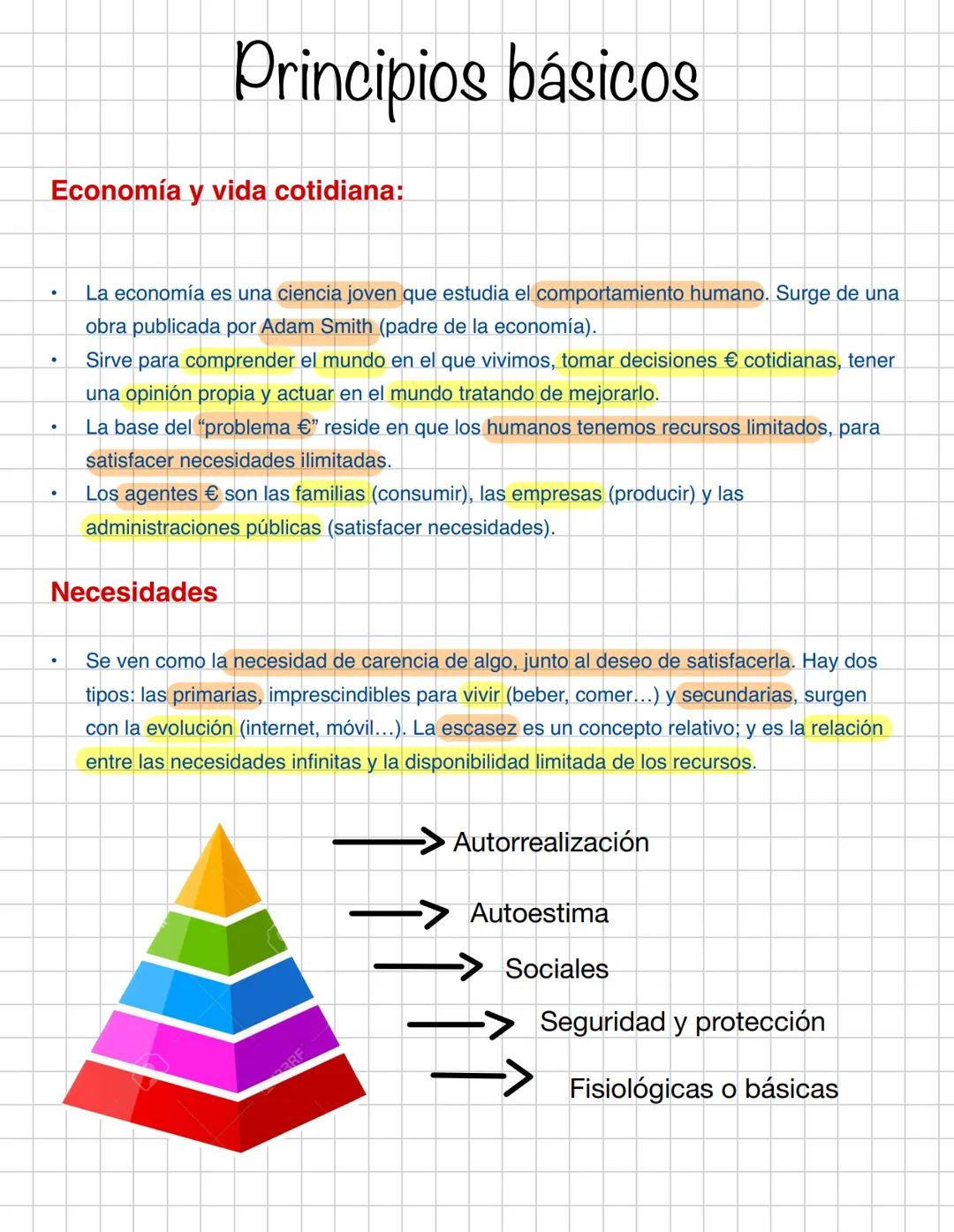 # Principios básicos

Economía y vida cotidiana:

- La economía es una ciencia joven que estudia el comportamiento humano. Surge de una
obra