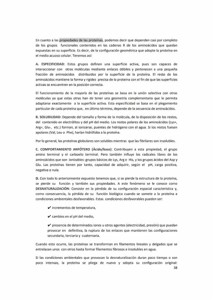 5. PROTEÍNAS
5.1. Concepto e importancia biológica
Las proteínas son macromoléculas presentes en todos los tejidos. Son las moléculas que
cu