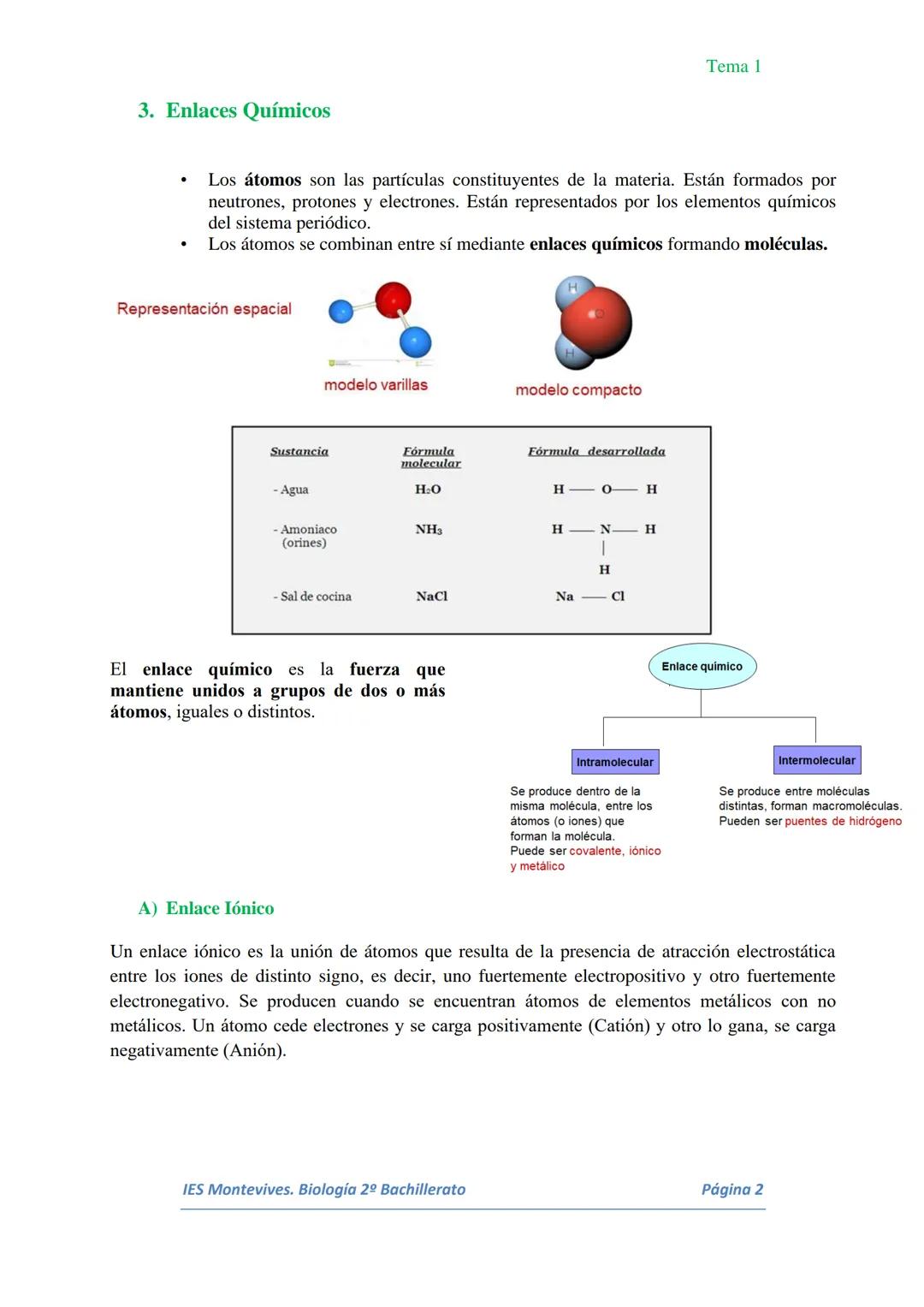 # Tema 1

# TEMA 1 Bioelementos. Agua y Sales Minerales

I. BIOELEMENTOS Y PRINCIPIOS INMEDIATOS

Todo el universo conocido está formado por