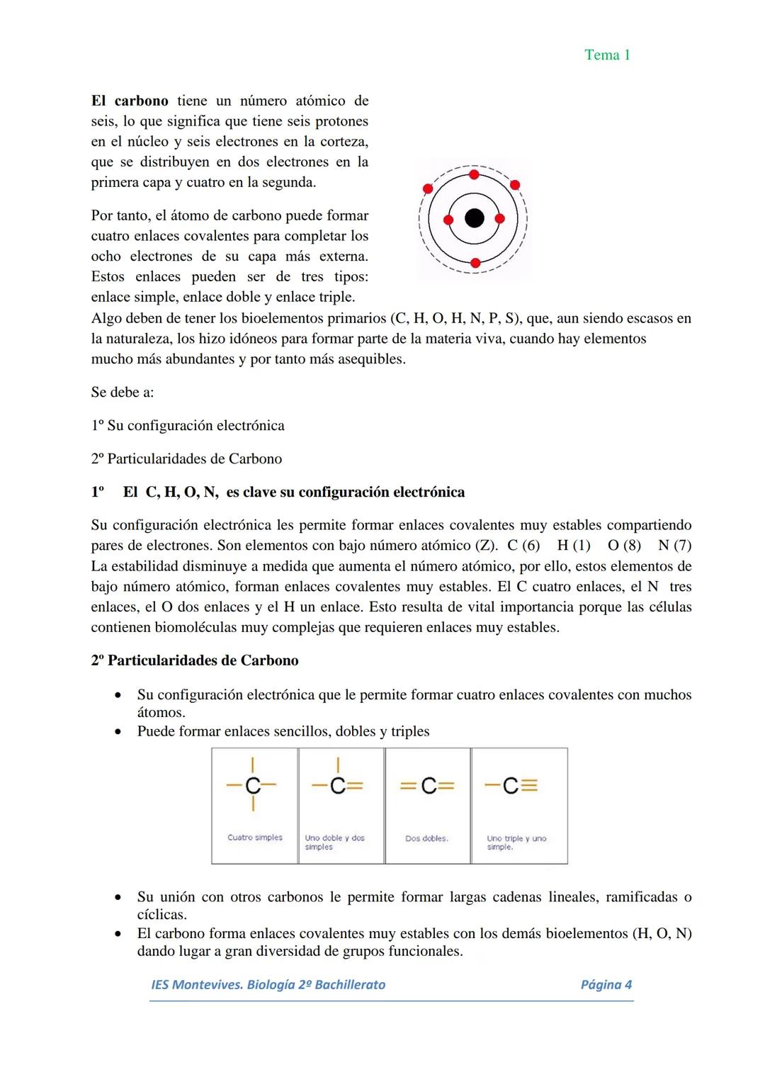 # Tema 1

# TEMA 1 Bioelementos. Agua y Sales Minerales

I. BIOELEMENTOS Y PRINCIPIOS INMEDIATOS

Todo el universo conocido está formado por