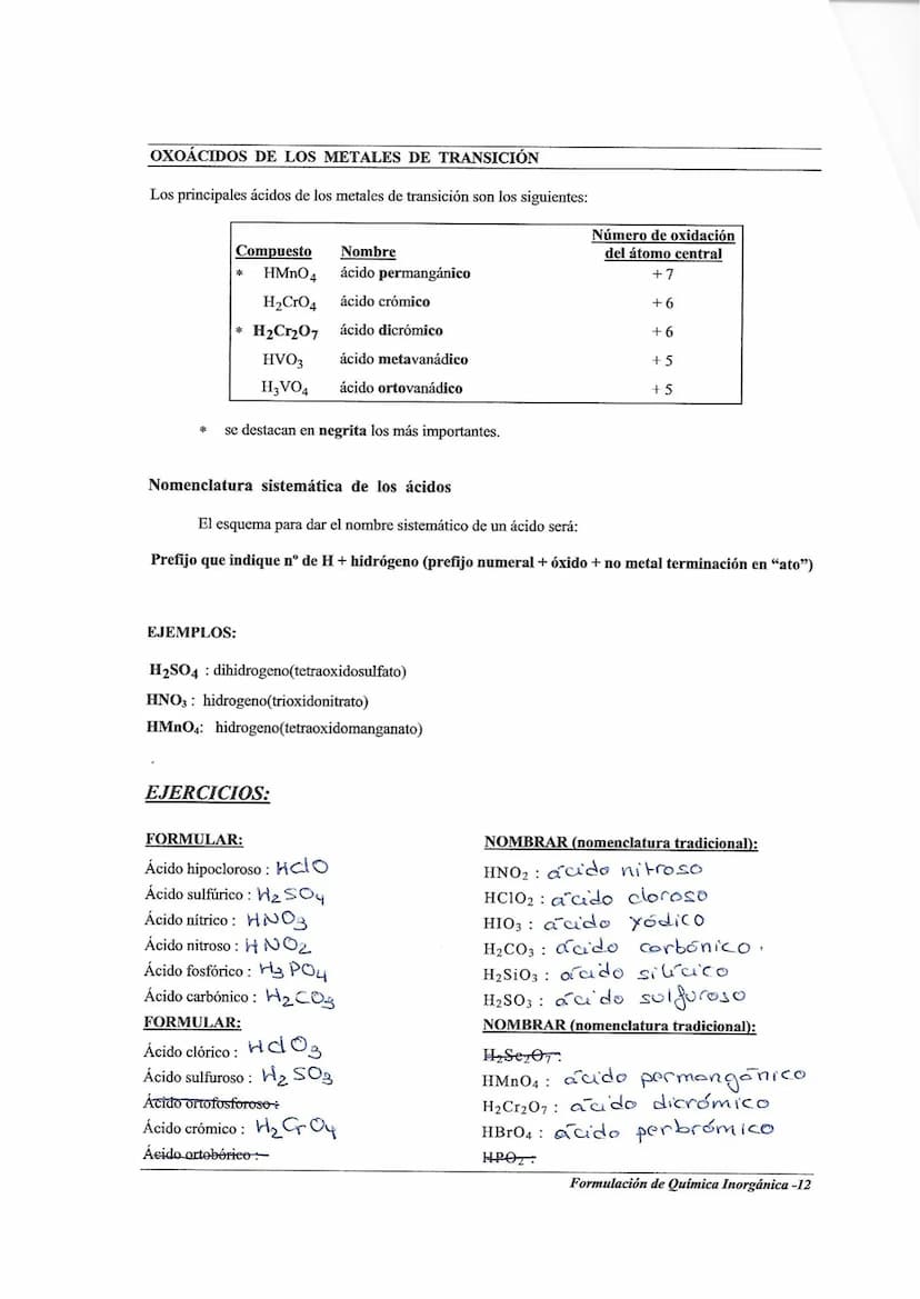 EJERCICIOS:
FORMULAR:
Pentafluoruro de bromo: Br
Hexacloruro de azufre: scl6
Disulfuro de carbono: CS2
Trisulfuro de diboro: B₂ S3
FORMULAR:
