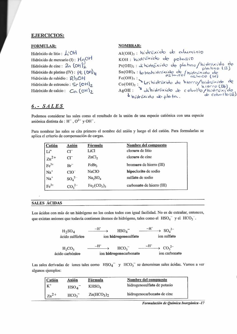EJERCICIOS:
FORMULAR:
Pentafluoruro de bromo: Br
Hexacloruro de azufre: scl6
Disulfuro de carbono: CS2
Trisulfuro de diboro: B₂ S3
FORMULAR: