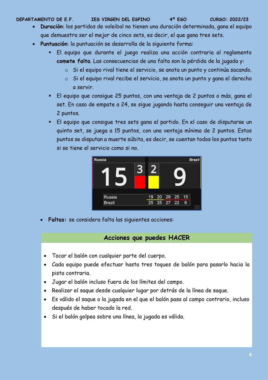 DEPARTAMENTO DE E.F.
IES VIRGEN DEL ESPINO
4º ESO
CURSO: 2022/23
# TEMA 2: EL VOLEIBOL
"Rematando el trimestre II"

13

# 1. ¿DEPORTE?

Part