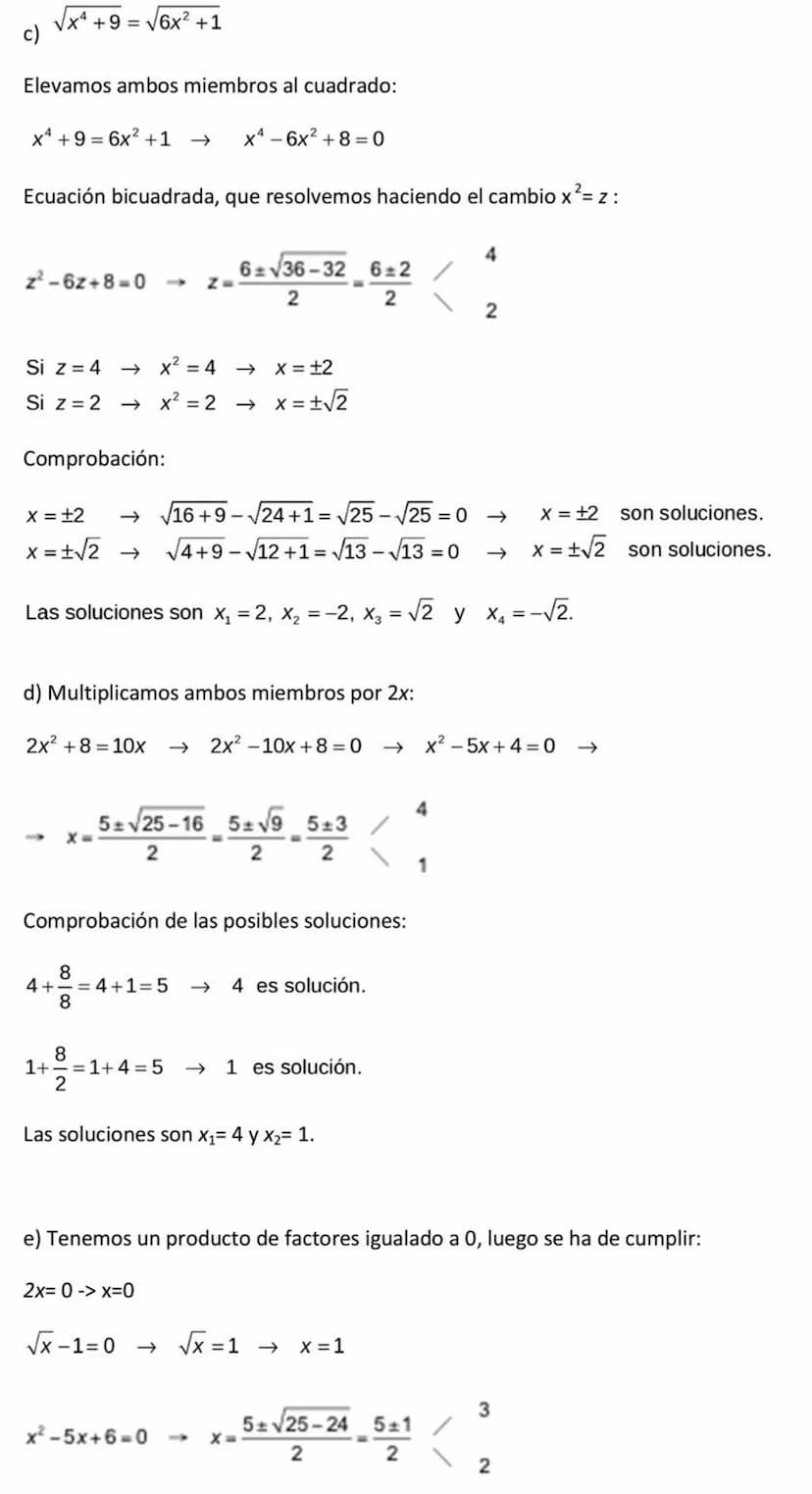Matemáticas orientadas a las enseñanzas académicas | 4º ESO
3.- Ecuaciones, inecuaciones y sistemas
Ficha final del tema - Solución
1.- Resu