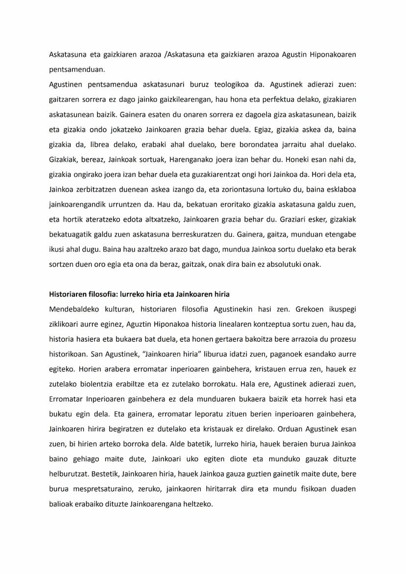 AGUSTIN HIPONAKO ETA TOMAS AKINOKOA
Fedea eta arrazoimena: ulertzeko sinetsi
Agustinentzat, bai fedea eta bai arrazoimena behrrezkoak dira, 