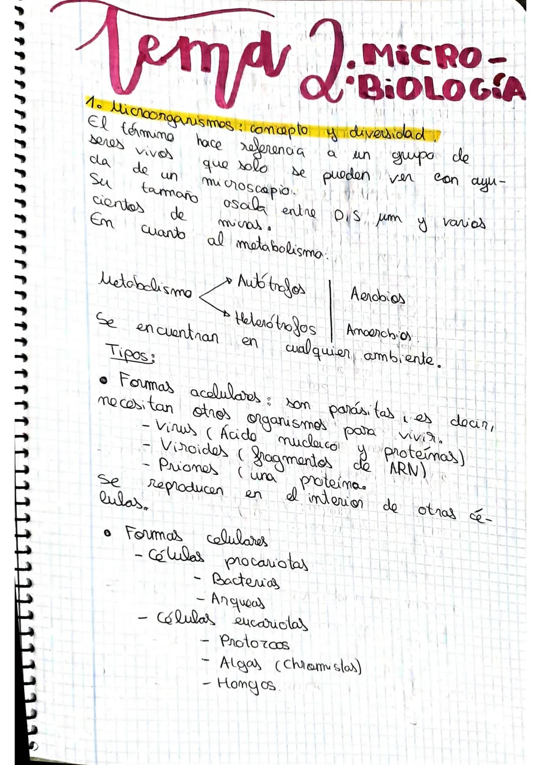 tema 2.0160.
1. Microorganismos: concepto y diversidad
El termine hace referencia
seres vivos
da
Su
de un
tamaño
cientos
Em
Metabolisme <
Se