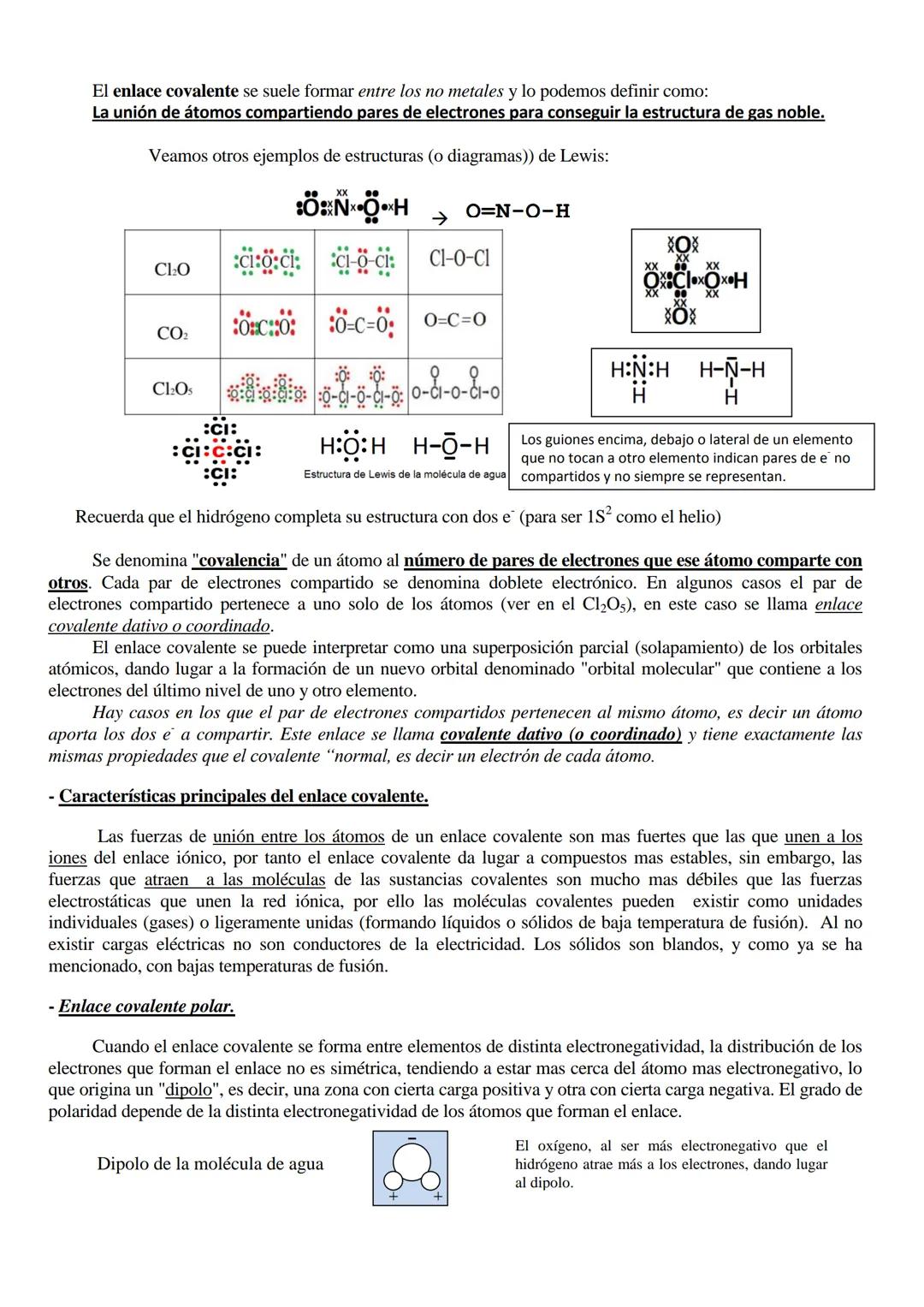 # ENLACE QUÍMICO

Hemos observado que las propiedades químicas están ligadas con la configuración electrónica (en su último
nivel particular