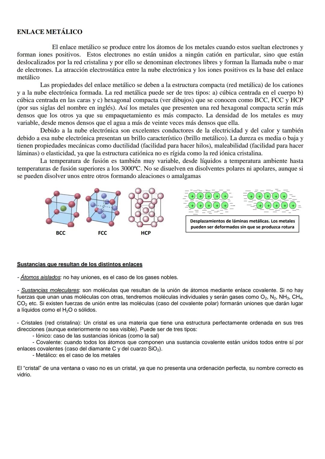 # ENLACE QUÍMICO

Hemos observado que las propiedades químicas están ligadas con la configuración electrónica (en su último
nivel particular