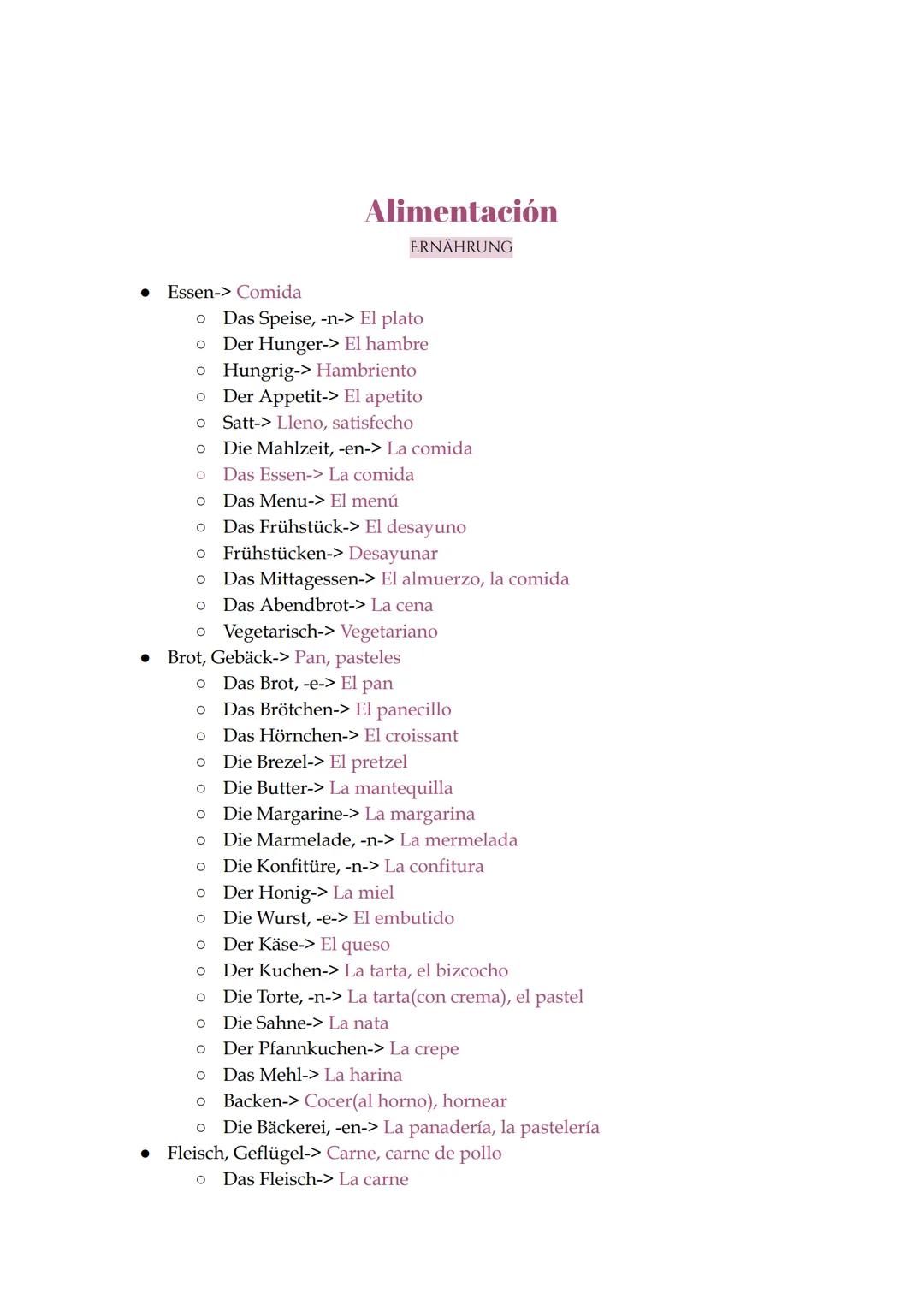 O
O
Frühstücken-> El desayuno
O Das Obst-> La fruta
OOO OOO OO
• Mittagessen-> La comida
O
O
Der Quark-> El queso fresco
Der Joghurt-> El Yo