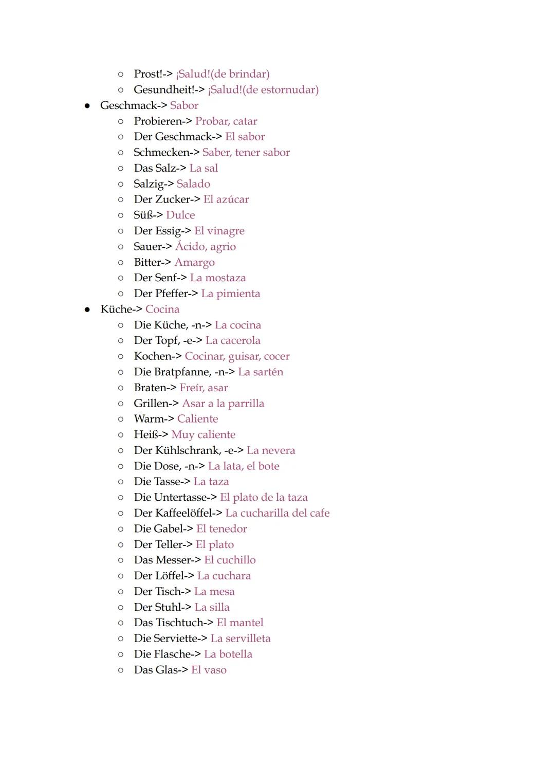 O
O
Frühstücken-> El desayuno
O Das Obst-> La fruta
OOO OOO OO
• Mittagessen-> La comida
O
O
Der Quark-> El queso fresco
Der Joghurt-> El Yo