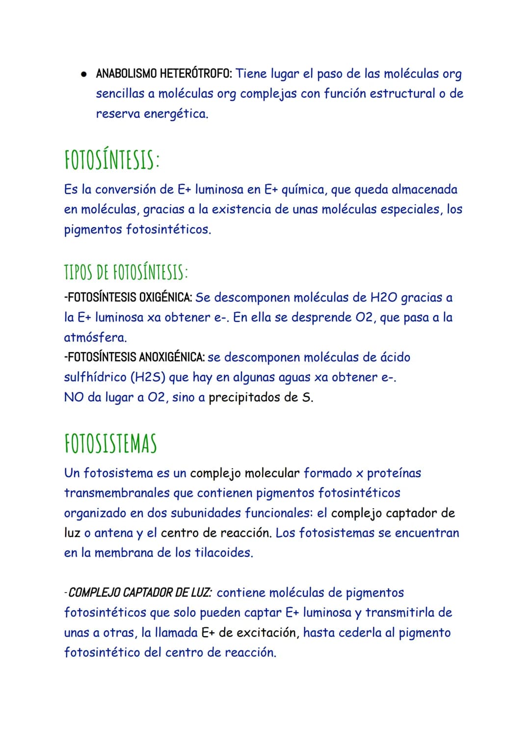 ANABOLISMO
El anabolismo es la parte del metabolismo en la que se llevan a cabo
las rutas de síntesis de moléculas complejas a partir de mol