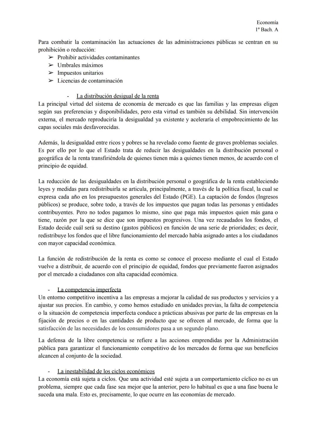 ## TEMA 7

El papel del estado

Economía
1º Bach. A

* Los fallos del mercado

Un fallo del mercado es una consecuencia negativa del funcion