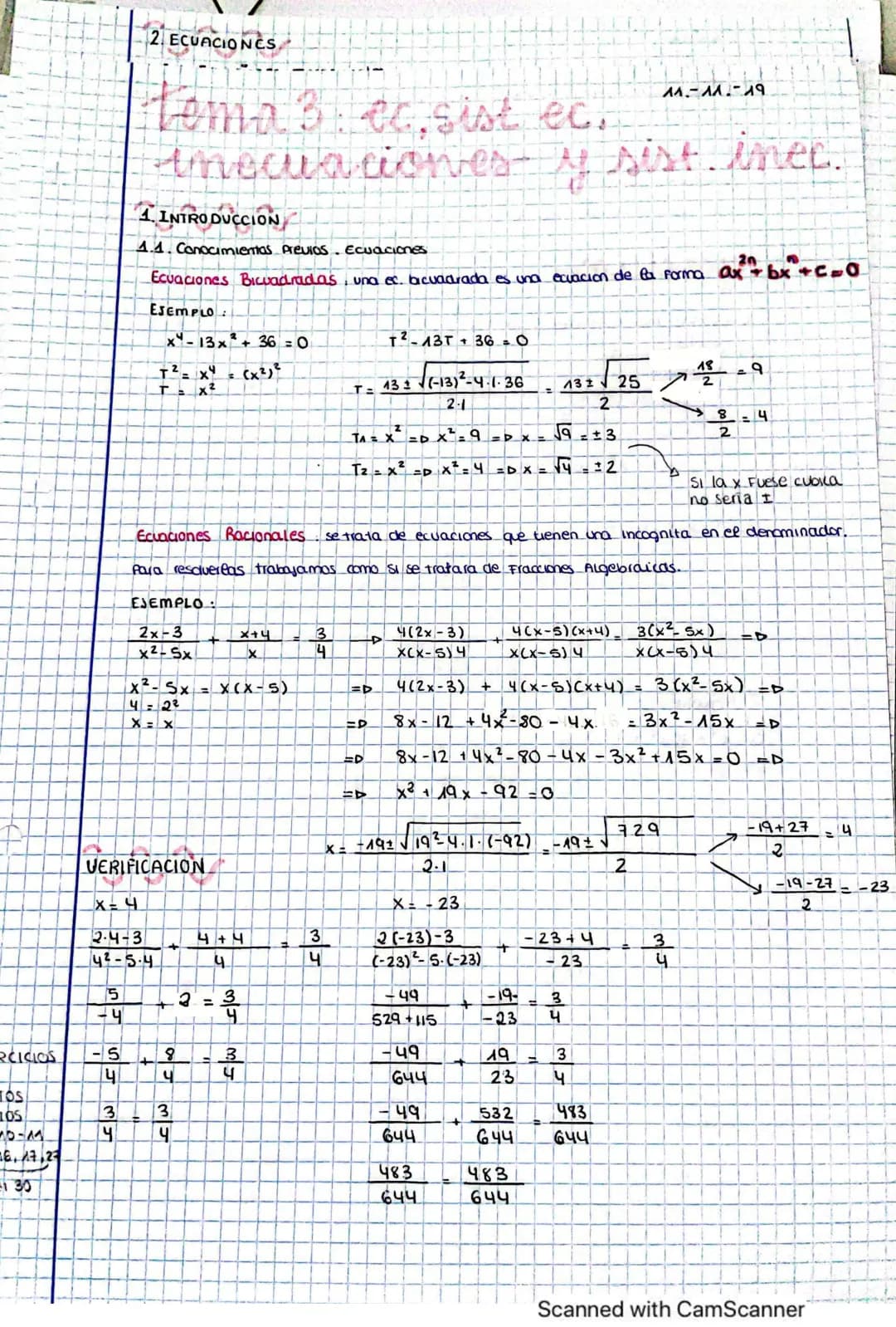 Guía Completa de Ecuaciones: Bicuadradas, Racionales y Polinómicas para 1º de Bachillerato y 4º de ESO