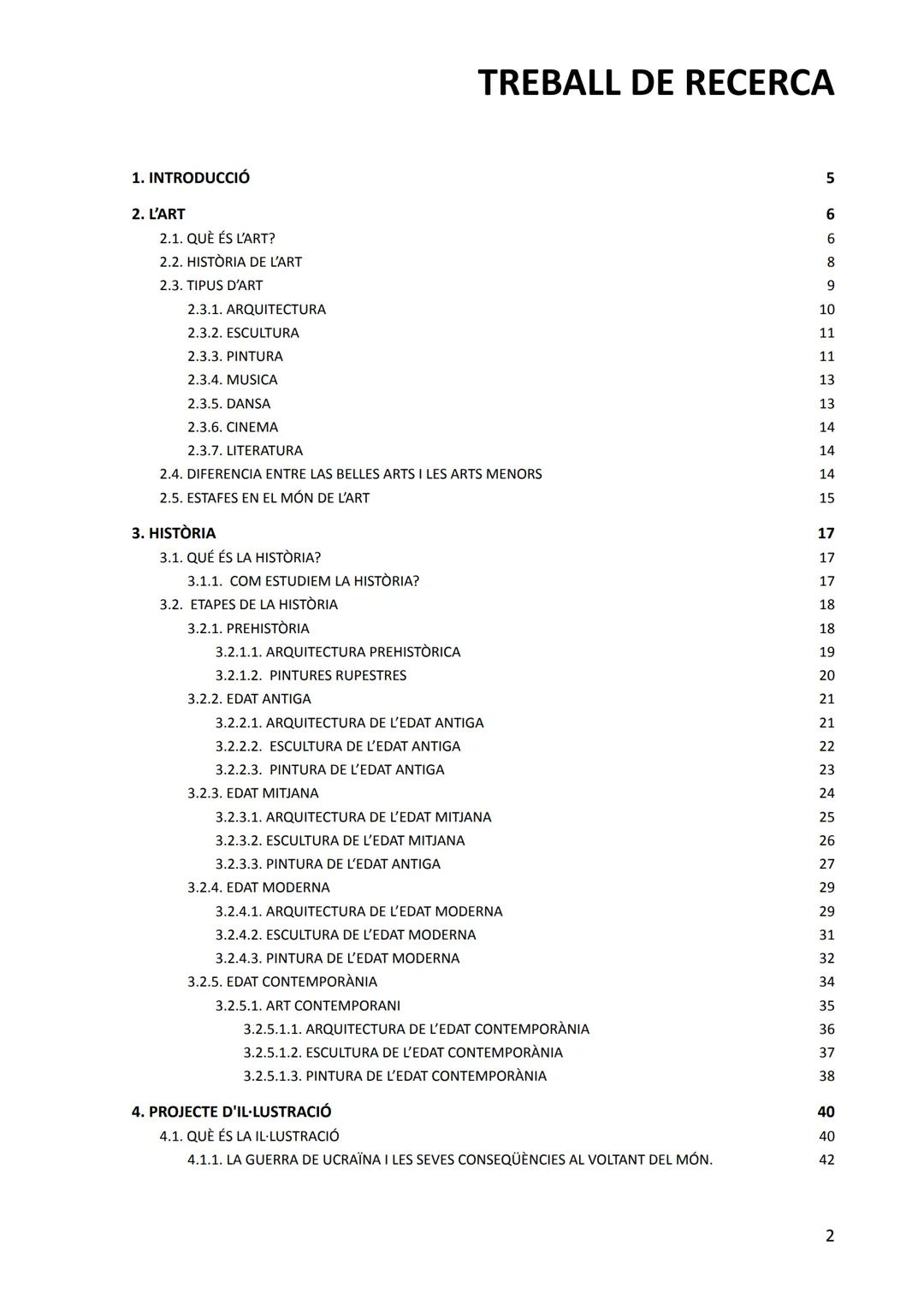# TREBALL DE RECERCA

La representació de la història a través de les arts plàstiques des de
de la il·lustració fins a l'art contemporani

A
