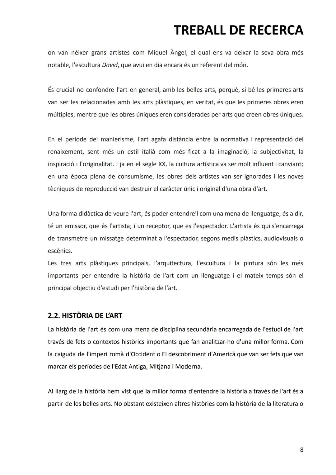 # TREBALL DE RECERCA

La representació de la història a través de les arts plàstiques des de
de la il·lustració fins a l'art contemporani

A