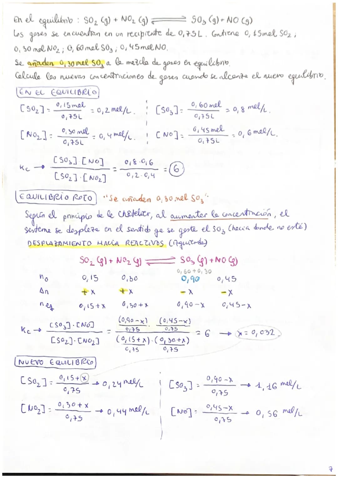 Factores que modifican
el equilibrio.
PRINCIPIO DE LE CHÂTELIER
Seguin el principio de le châtelier, si un sisteme en equilibrio quimico es
