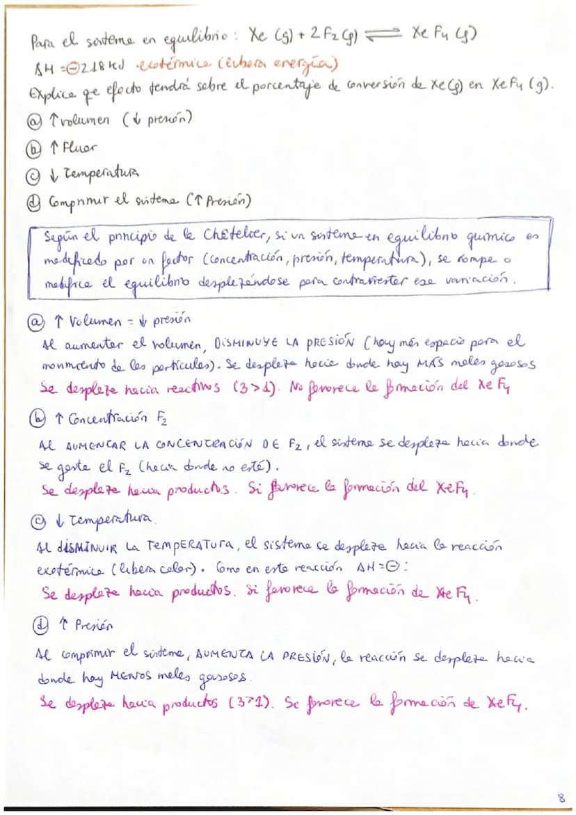 Factores que modifican
el equilibrio.
PRINCIPIO DE LE CHÂTELIER
Seguin el principio de le châtelier, si un sisteme en equilibrio quimico es
