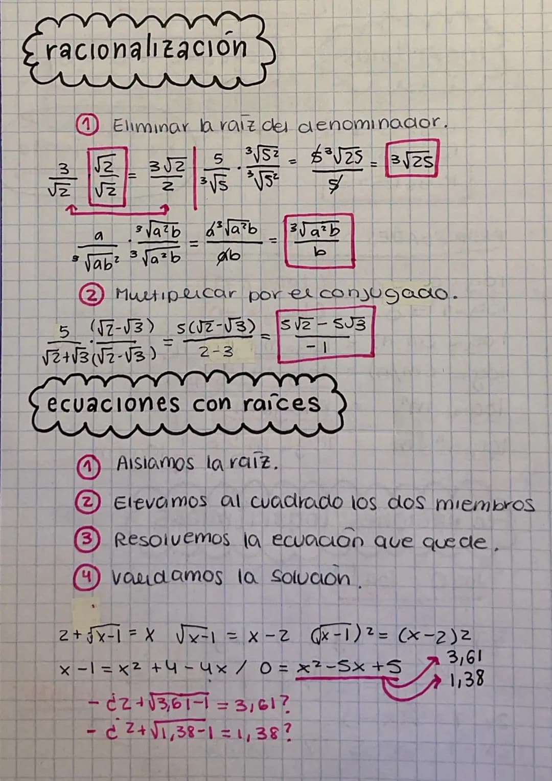 racionalización
9
Eliminar la raíz del denominador.
5 3√5²
3√2
15z = fu25
3√5 ³√5²
2
$
√2
збачь аз бать
Øb
3
√ab² ³√a²b
=
=
3√a²b
2 Multipli