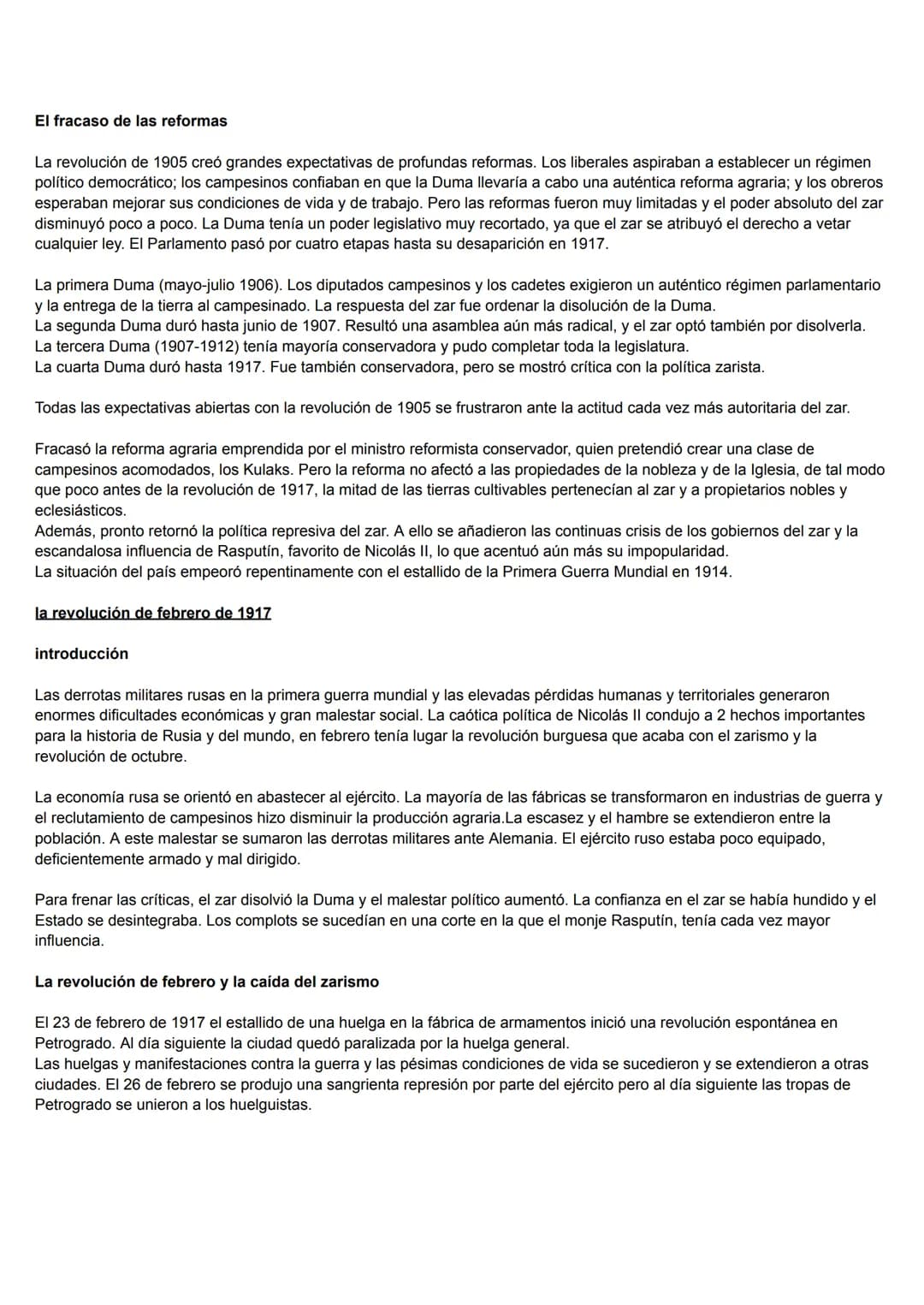 introducción
la revolución rusa y la creación de la URSS
La Revolución Rusa supuso la desaparición de la Rusia zarista y la creación de un r