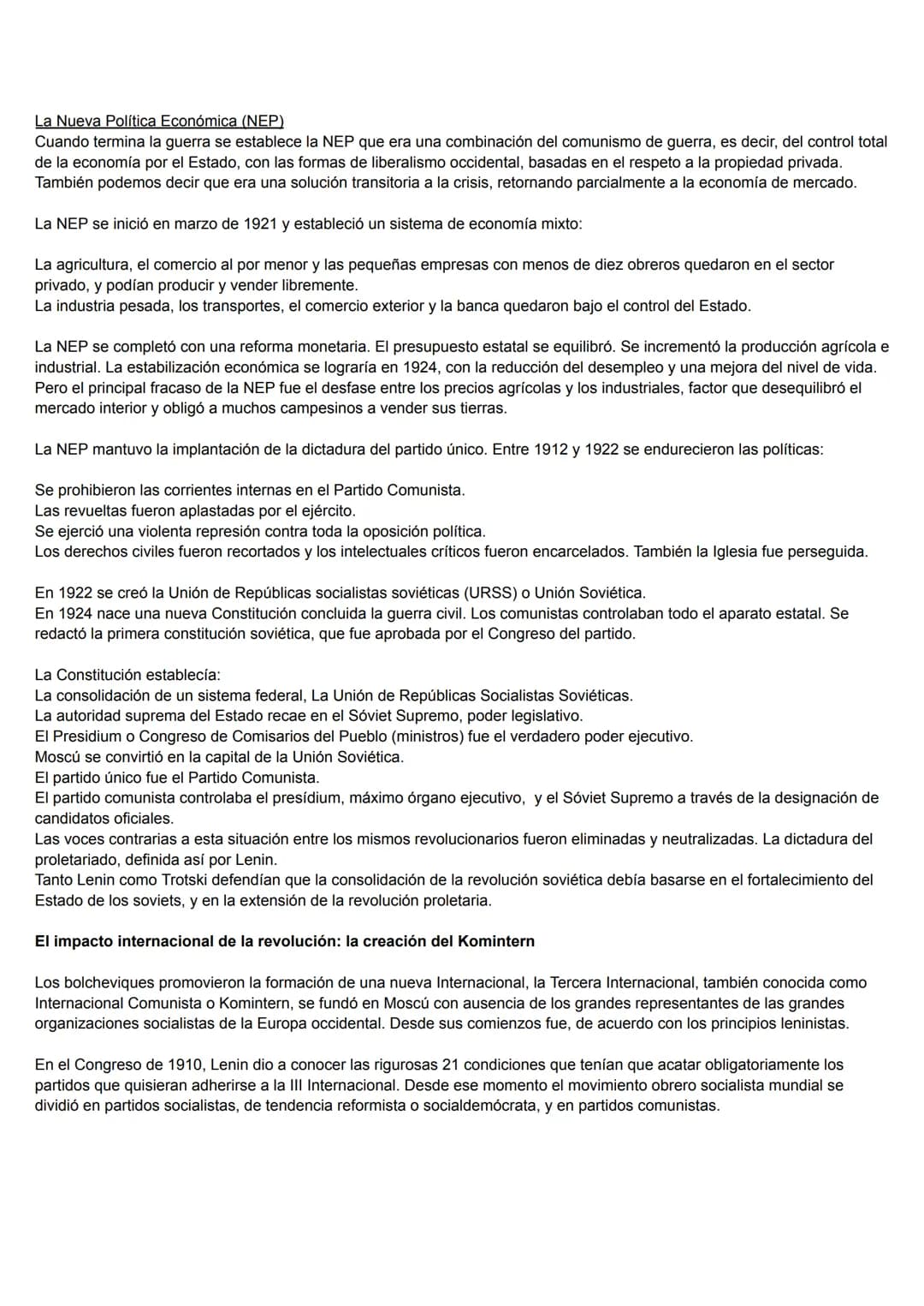 introducción
la revolución rusa y la creación de la URSS
La Revolución Rusa supuso la desaparición de la Rusia zarista y la creación de un r
