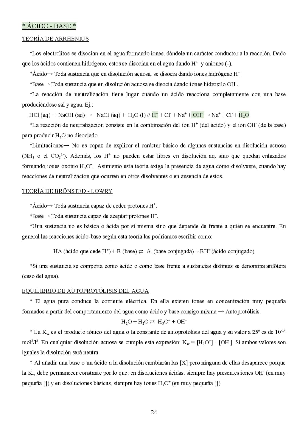 Teoría Química - Ácido Base