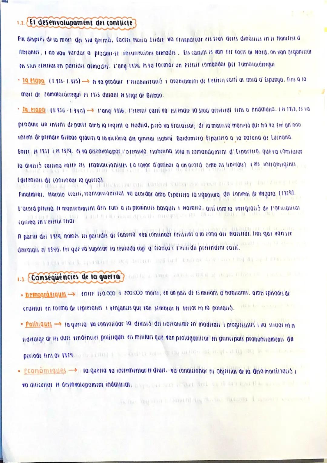 BLOC 1

unitat 4: entre moderats i
progressistes

1.  La primera guerra carlina (1833-1840)

A partir de 1333. S'inicia progressivament la i