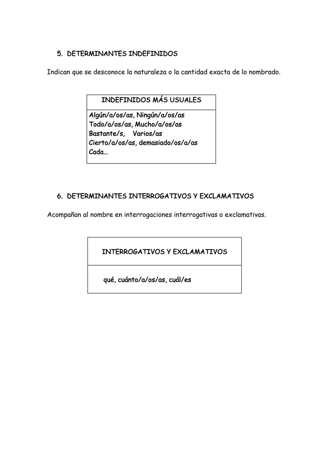 LOS DETERMINANTES
Los determinantes son las palabras que acompañan al nombre para delimitar su
significado. Concuerdan en género y número co