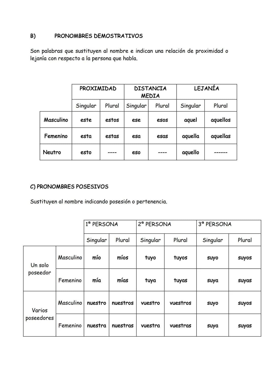 LOS DETERMINANTES
Los determinantes son las palabras que acompañan al nombre para delimitar su
significado. Concuerdan en género y número co