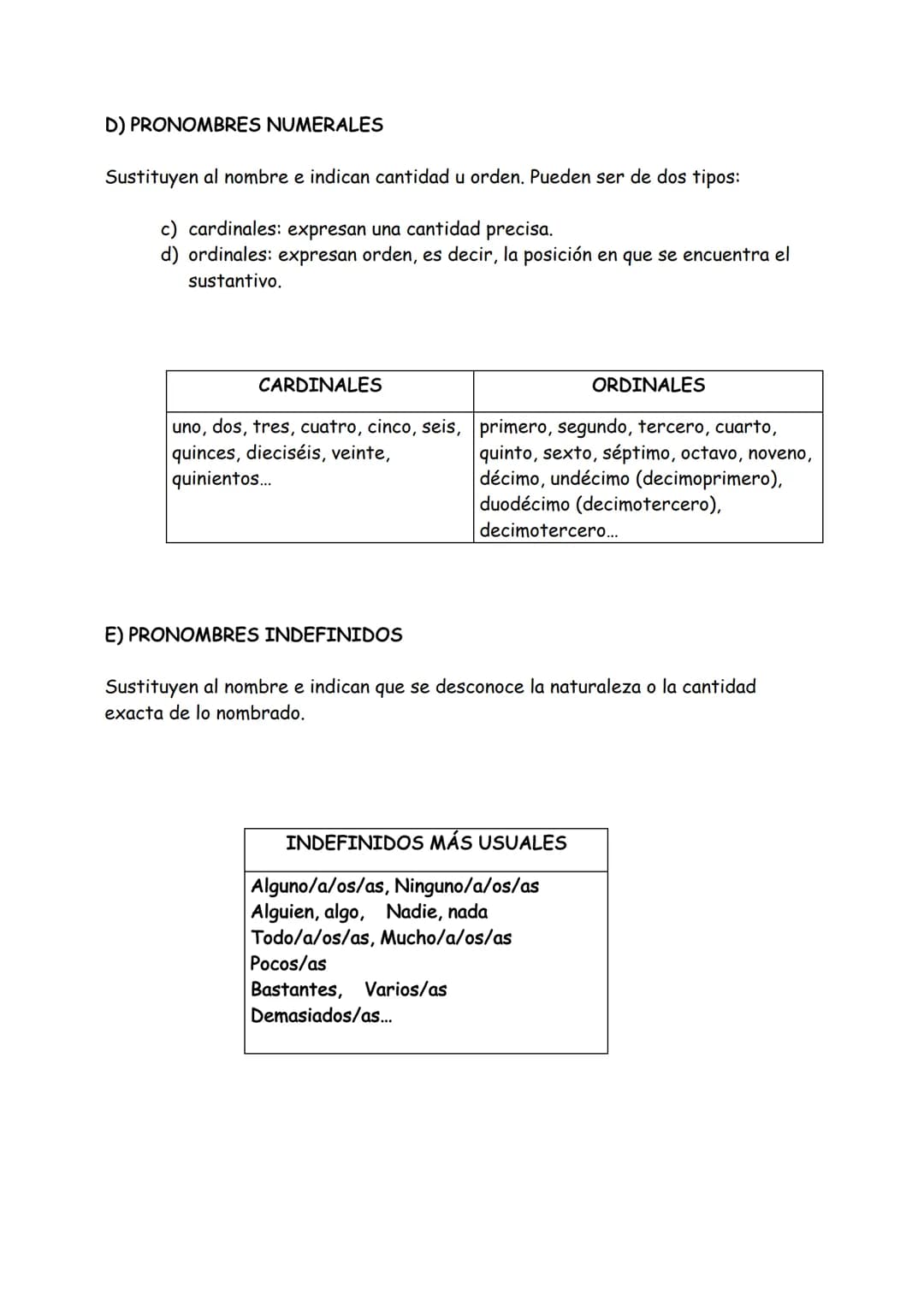LOS DETERMINANTES
Los determinantes son las palabras que acompañan al nombre para delimitar su
significado. Concuerdan en género y número co
