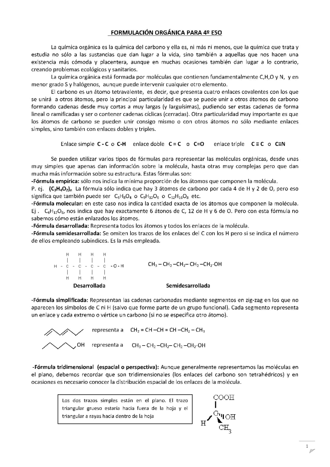 FORMULACIÓN ORGÁNICA