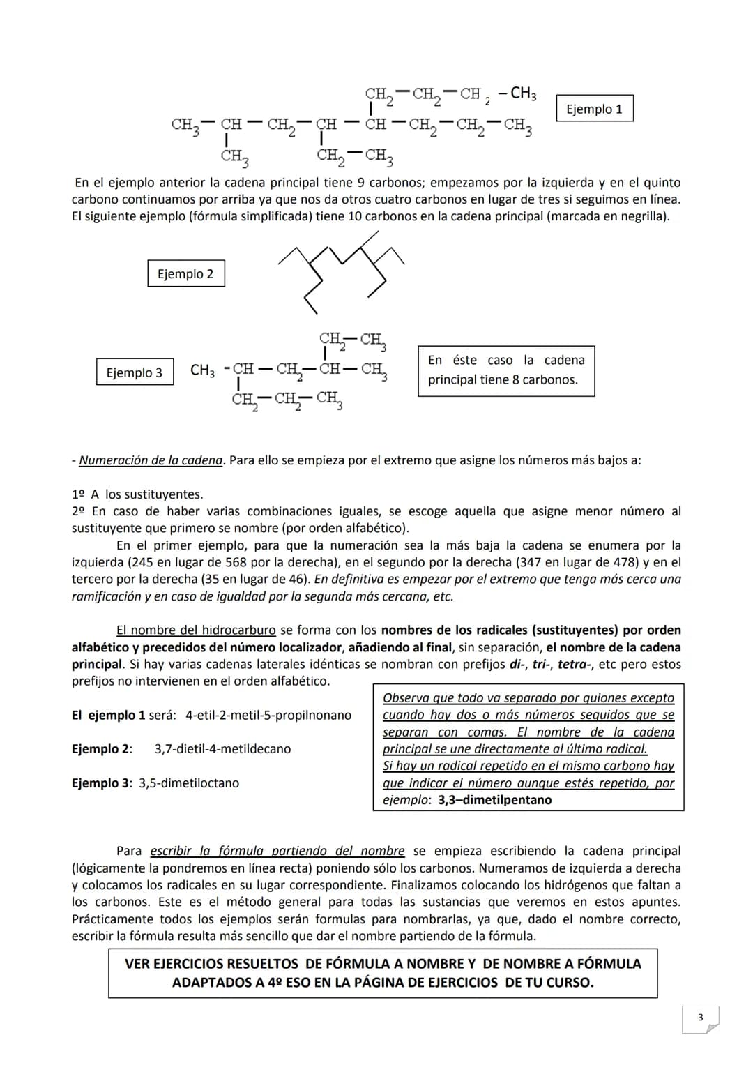 FORMULACIÓN ORGÁNICA PARA 4º ESO
La química orgánica es la química del carbono y ella es, ni más ni menos, que la química que trata y
estudi
