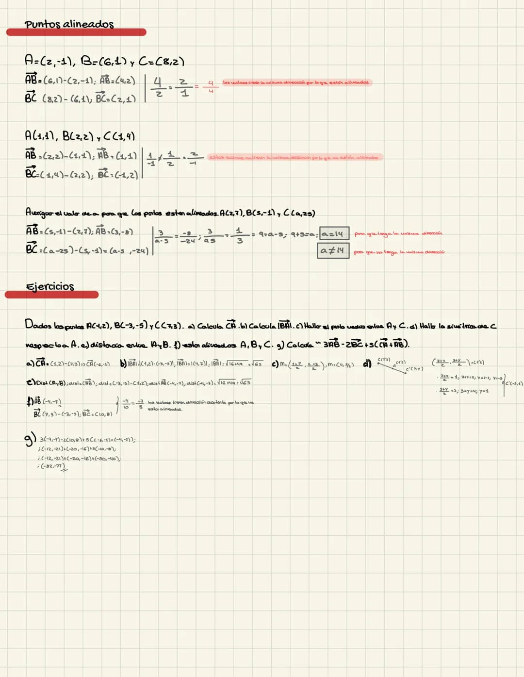 Geometría analítica
Coordenadas y módulos
Coordenadas
Módulo
AB=B-A= (66)-(1,4), AB=(5,2)
Dados los puntos A(-3,7), B(2,-5); CC-1, -41.
AC =