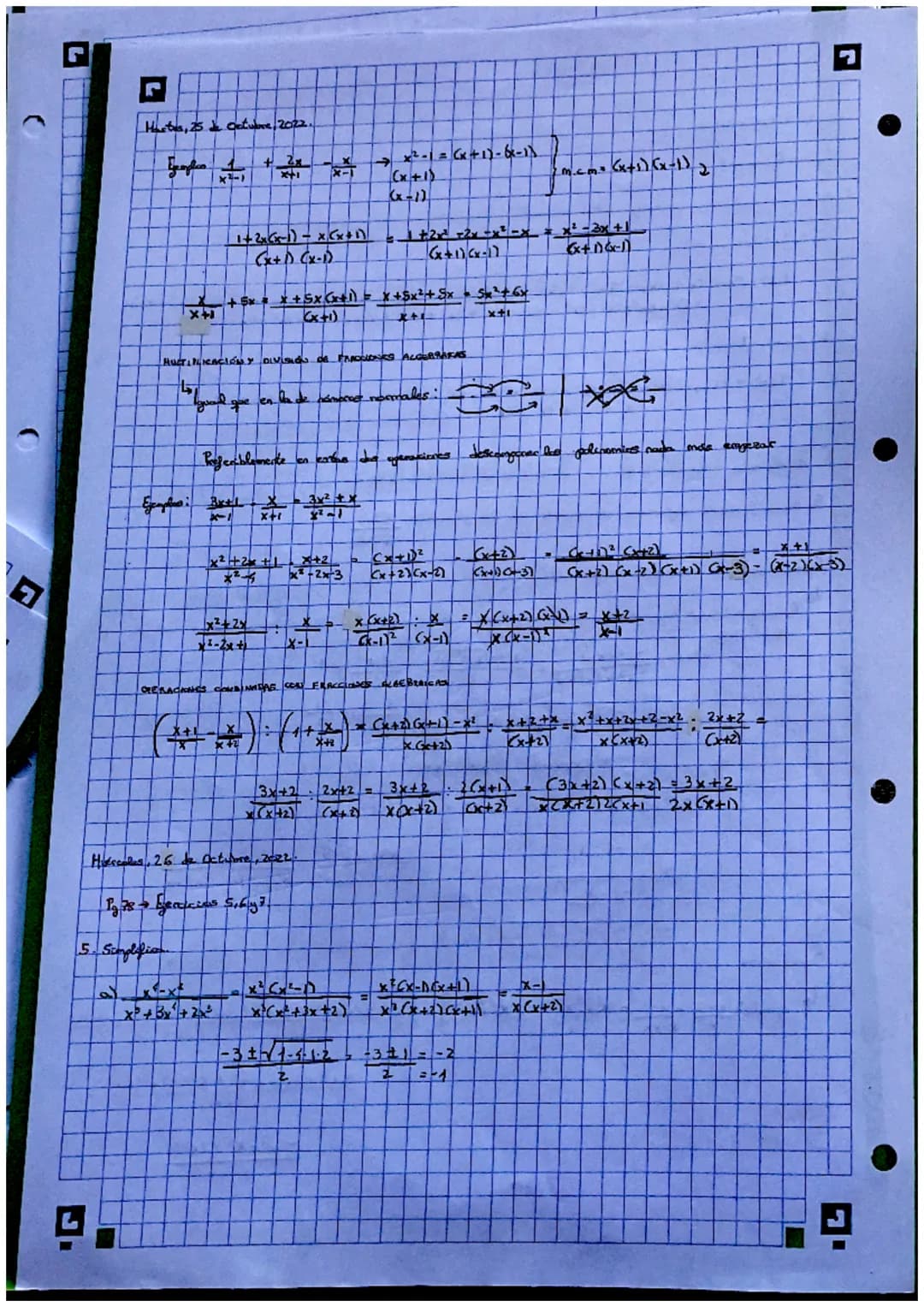 (
C
L
Lunes, 17 de Octubre, 2022.
tema 2 ALGEBRA
6
CIDENTIDADES NOTABLES)
(a + b)² = a ² + 2ab + b²:
(a - b) ².
2²-2ab + b²
(a + b) (a - b) 
