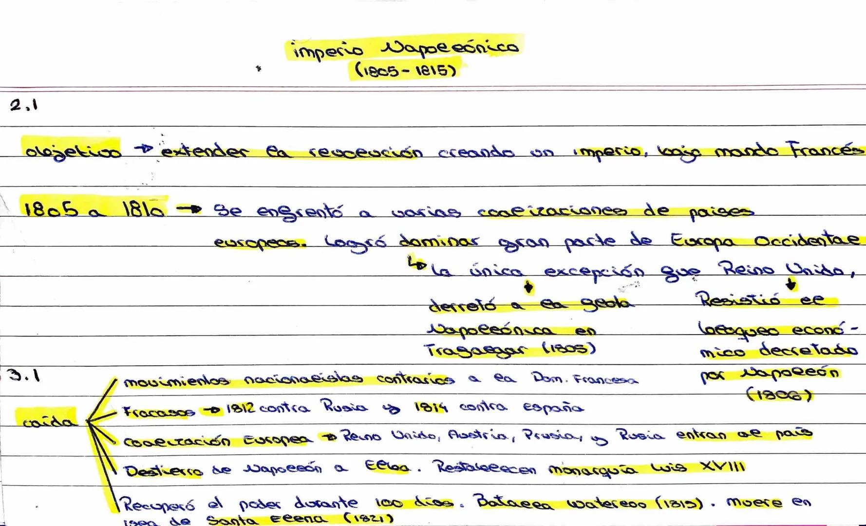 imperio Napoecánico
(1805-1815)

2.1
olejetivo extender ea revceución creando un imperio, baja mando Francés

1805 a 1810 se enfrentó a vari