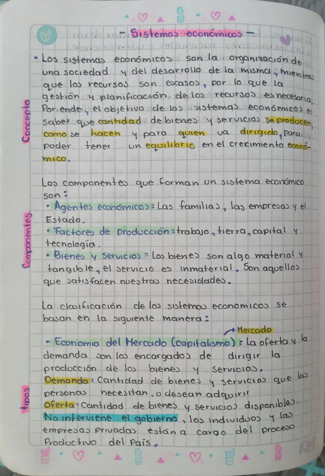 Componentes.
Concepto
- Sistemas económicos -
9
Los sistemas económicos.
una sociedad
Son la organización de
y del desarrollo de la misma, m