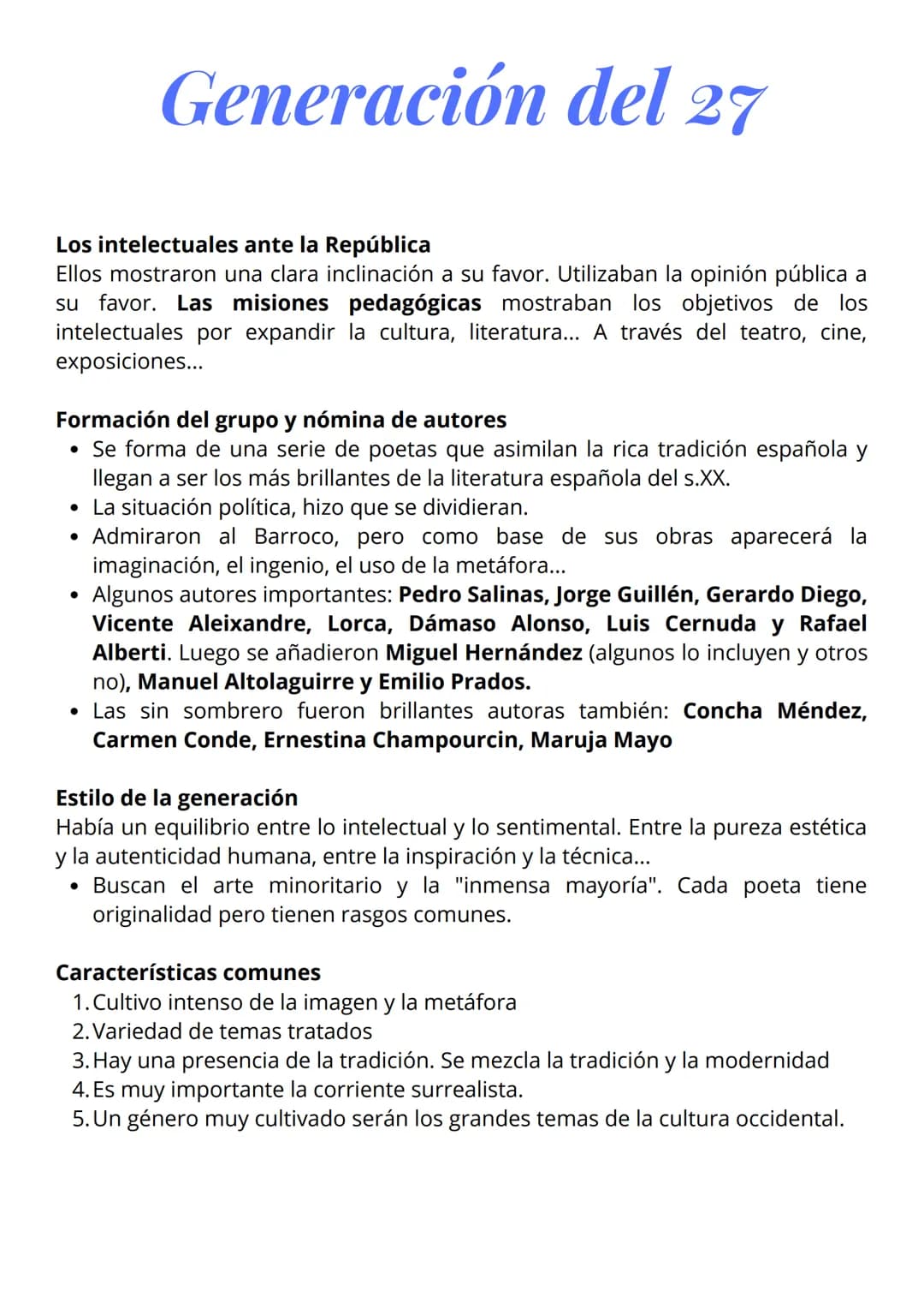Los intelectuales ante la República
Ellos mostraron una clara inclinación a su favor. Utilizaban la opinión pública a
su favor. Las misiones