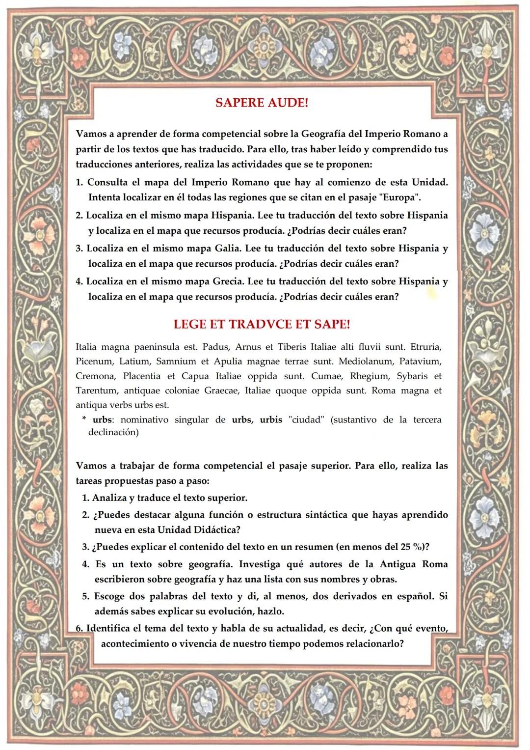 # LATIN
LECTIO I عرك

BRITANIA

GERMANIA

GALIA

DACIA

Bizancio

HISPANIA

Roma (ITALIA)

GRECIA

MAURITAΝΙΑ

ARMENIA

ASIA

Antioquía

CAR