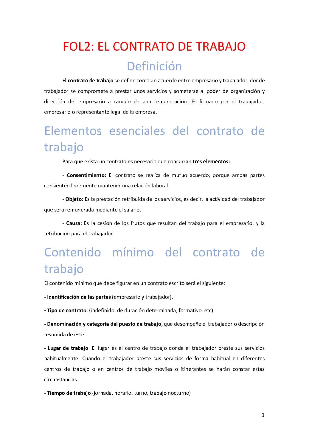 Todo sobre el Contrato de Trabajo