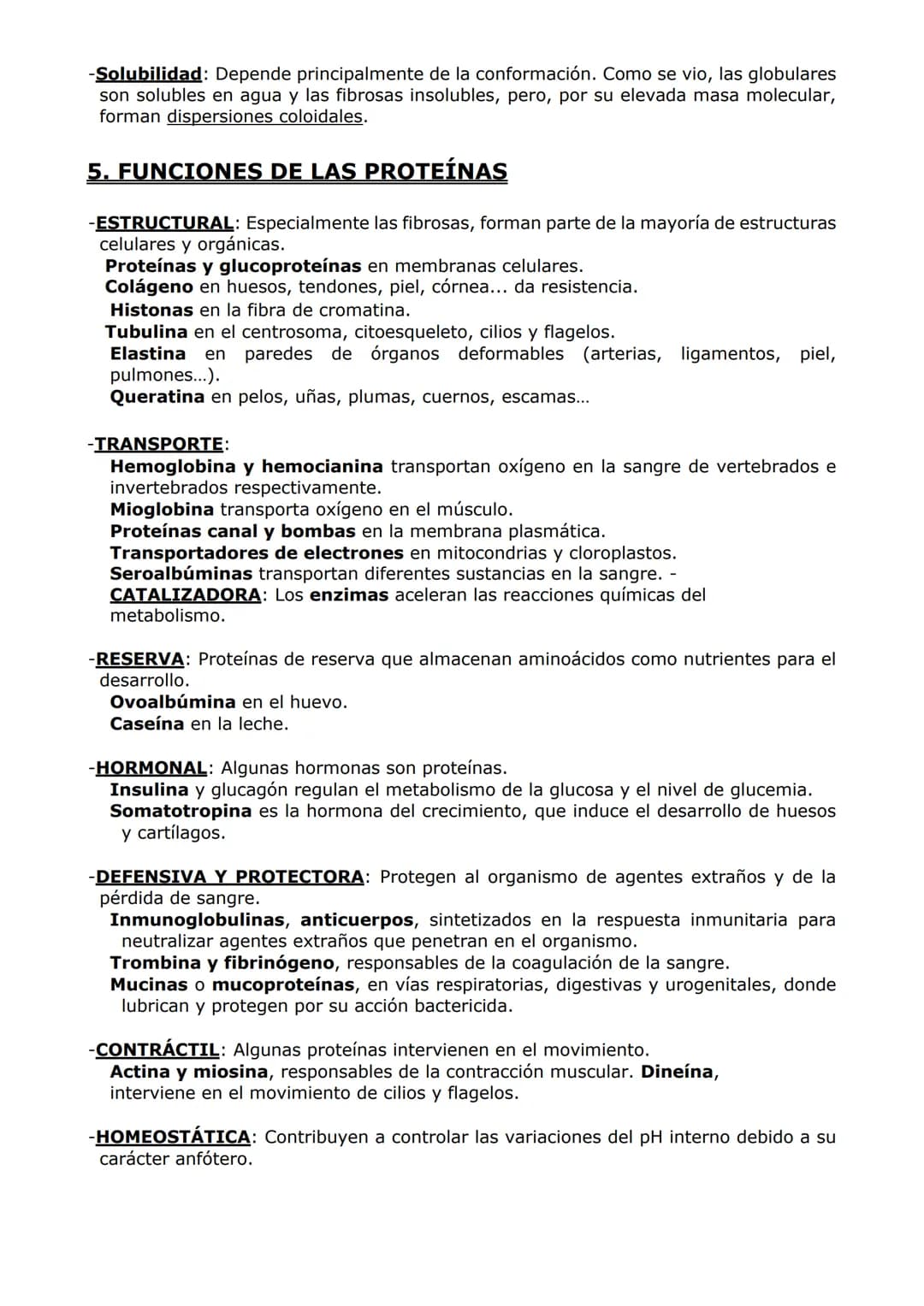PROTEÍNAS Y ENZIMAS
-Las proteínas están constituidas por C, O, H y N y, en menor proporción, S y P. A veces
otros elementos como Fe y Cu.
-