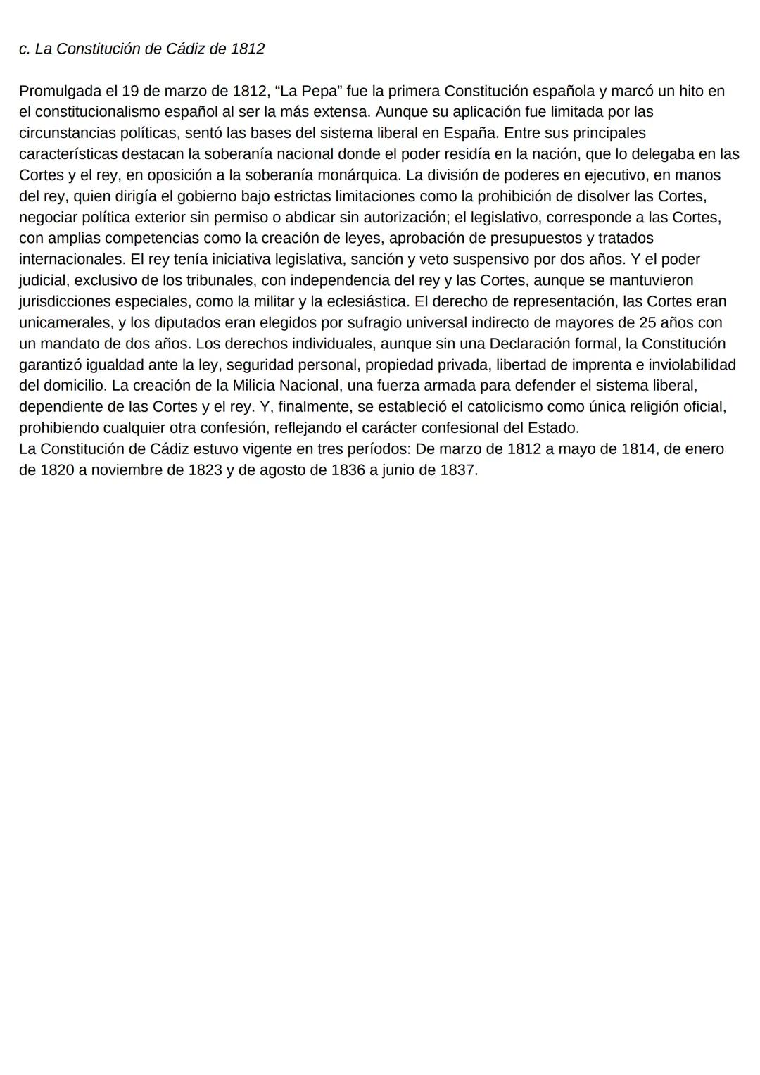 4.2 LAS CORTES DE CÁDIZ Y LA CONSTITUCIÓN DE 1812
a. Convocatoria y composición de las Cortes
Tras la invasión napoleónica y la falta de una