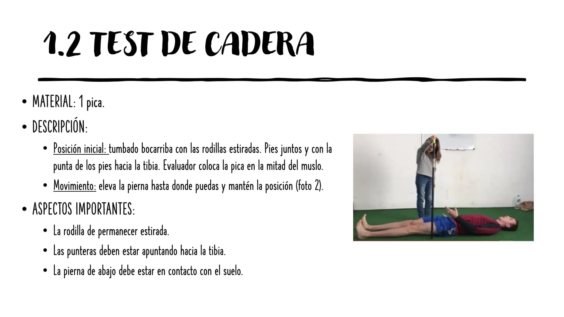 
<h2 id="testdemovilidad">Test de Movilidad</h2>
<h3 id="testdehombros">Test de Hombros</h3>
<p>MATERIAL: Ninguno.</p>
<p>DESCRIPCIÓN: La po