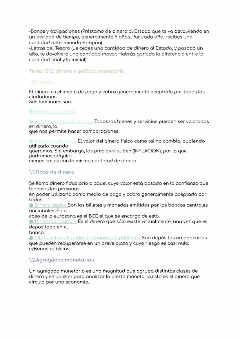 Tema 9: Las cuentas del estado
1.1.La politica fiscal
La política fiscal es la actuación del sector público mediante la recaudación y
la pos
