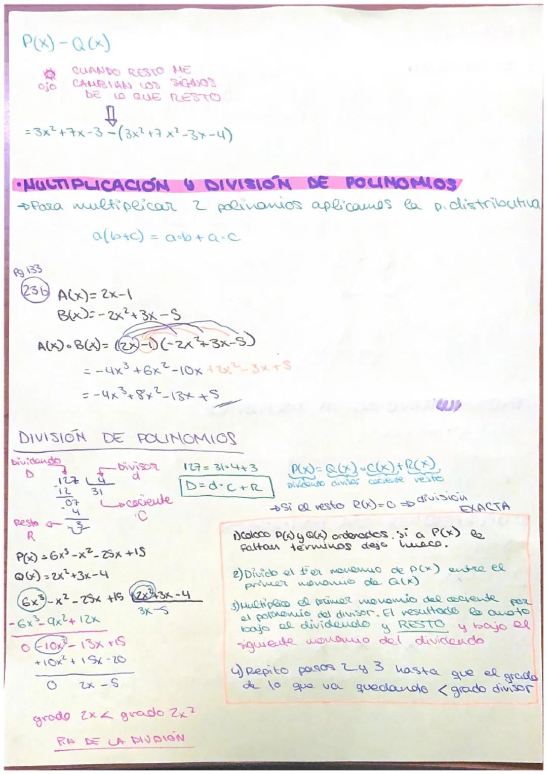 POLINOMIOS
1:DEFINICIÓN un Polinomio es
→ compuesta de diferentes termines to HONOMIOS
conectados por operaciones de summa
+9₂x² + ax + ag
P