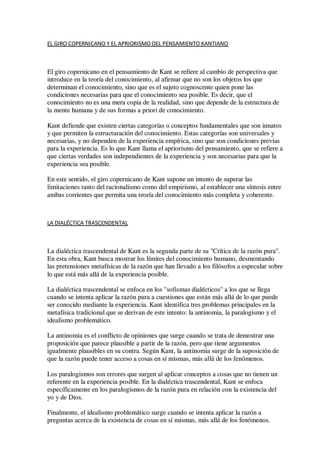 EL PENSAMIENTO CRÍTICO DE KANT
Immanuel Kant (1724-1804) es uno de los pensadores más importantes de la filosofía
moderna, conocido especial
