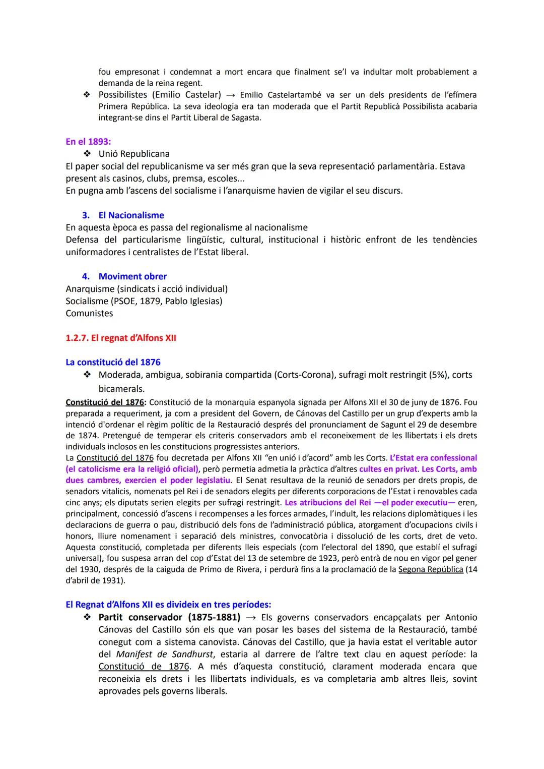 # LA RESTAURACIÓ

1. SISTEMA POLÍTIC DE LA RESTAURACIÓ

1.1. Definició

Període de la història d'Espanya que comprèn des del desembre de 187