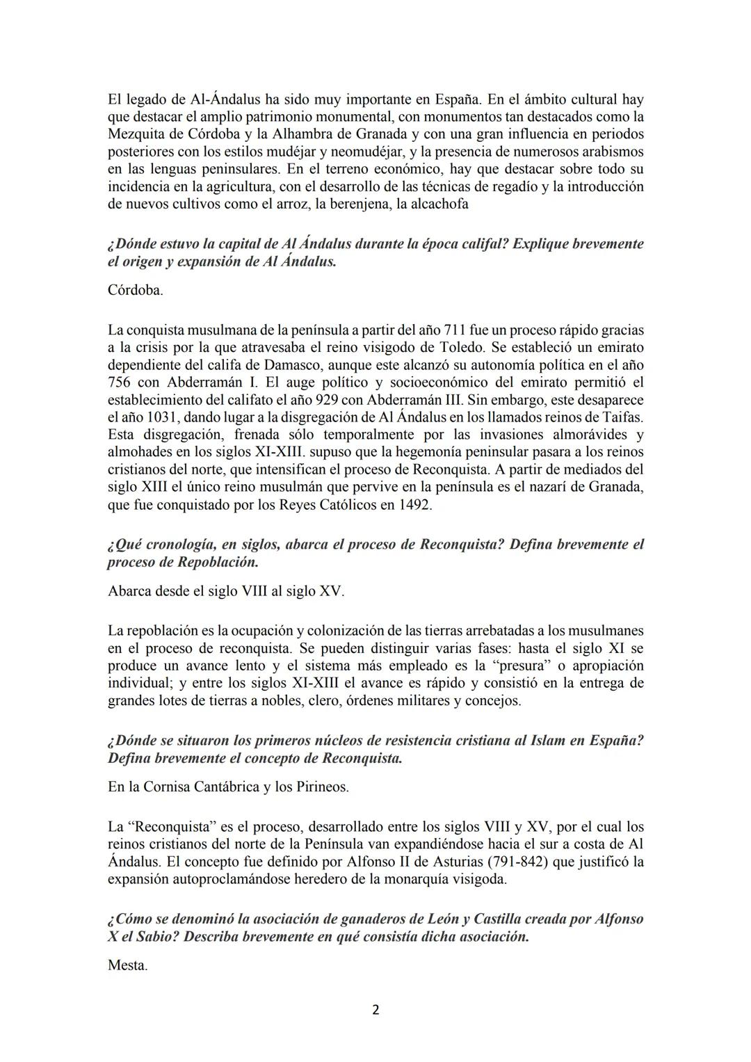 # PREGUNTAS CORTAS OPCIÓN A. TEMA 2. EDAD
MEDIA

¿Qué monarquía reinaba en la Península en el 711? Describa las causas de la invasión
musulm
